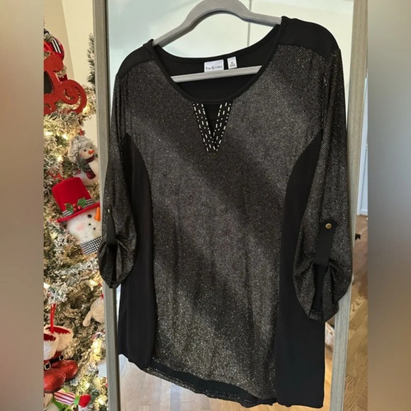 KIM Rogers Sequins Beaded  Formal‎ Top Size XL - Picture 1 of 8